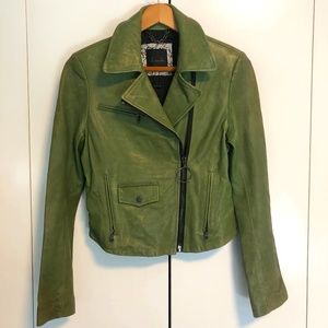SOLD! Kelly Wearstler Asymmetrical lambskin Leather Jacket